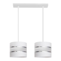 Witte Hanglamp HELEN 2x E27 / 15W / 230V