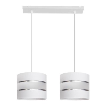 Witte Hanglamp HELEN 2x E27 / 15W / 230V