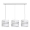 Witte Hanglamp HELEN 3x E27 / 15W / 230V