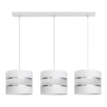 Witte Hanglamp HELEN 3x E27 / 15W / 230V