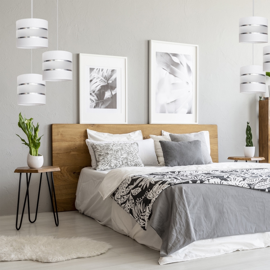 Witte Hanglamp HELEN 3x E27 / 15W / 230V
