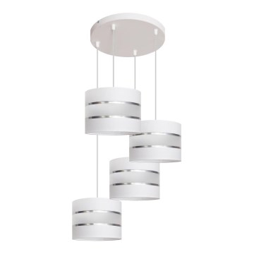 Witte Hanglamp HELEN 4x E27 / 15W / 230V