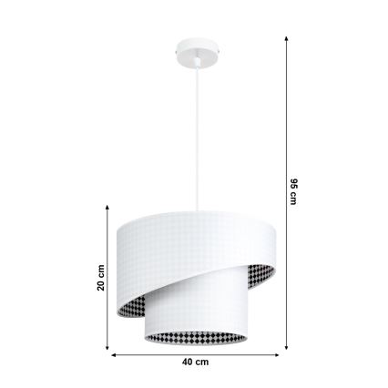 Witte hanglamp LORI 1 × E27 / 60W / 230V