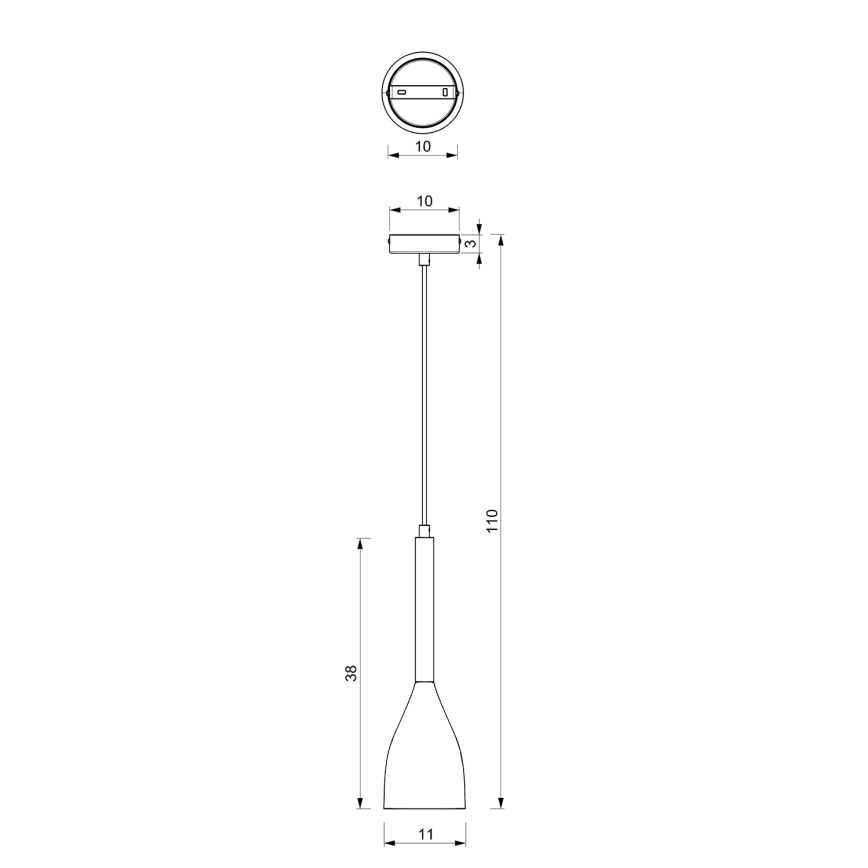 Witte Hanglamp MUZA NIEUW 1x E27 / 60W / 230V