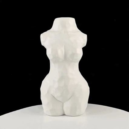 Witte keramische vaas 30 cm