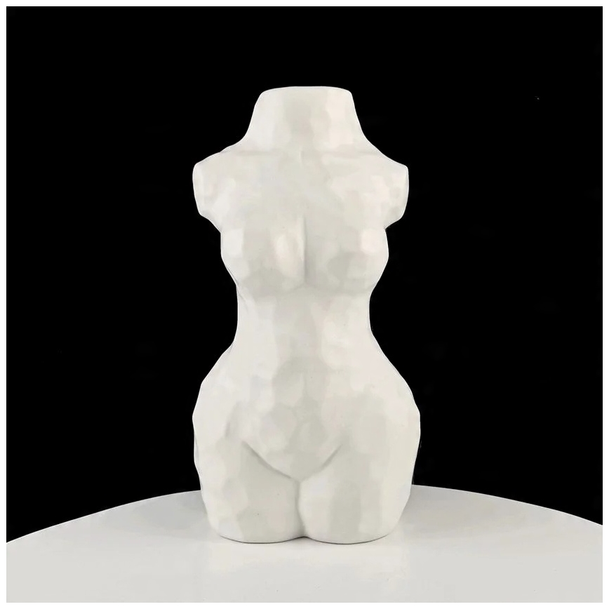 Witte keramische vaas 30 cm