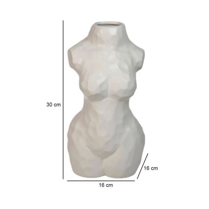Witte keramische vaas 30 cm