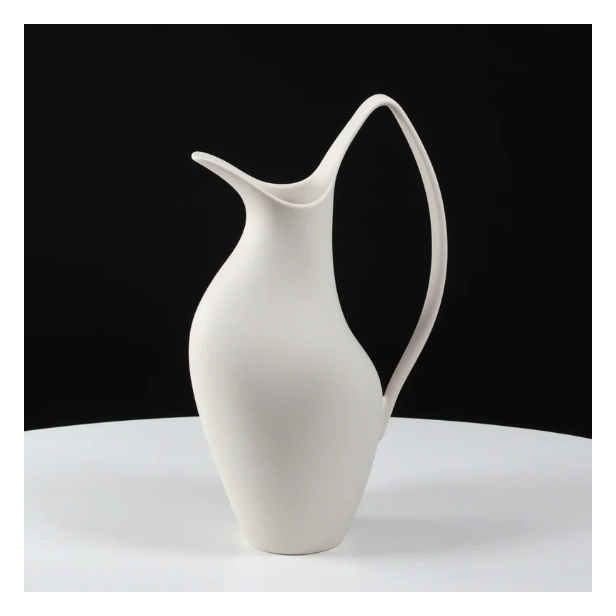 Witte keramische vaas 33 x 17 x 19 cm