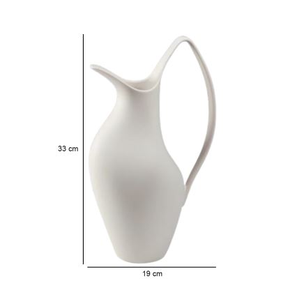 Witte keramische vaas 33 x 17 x 19 cm