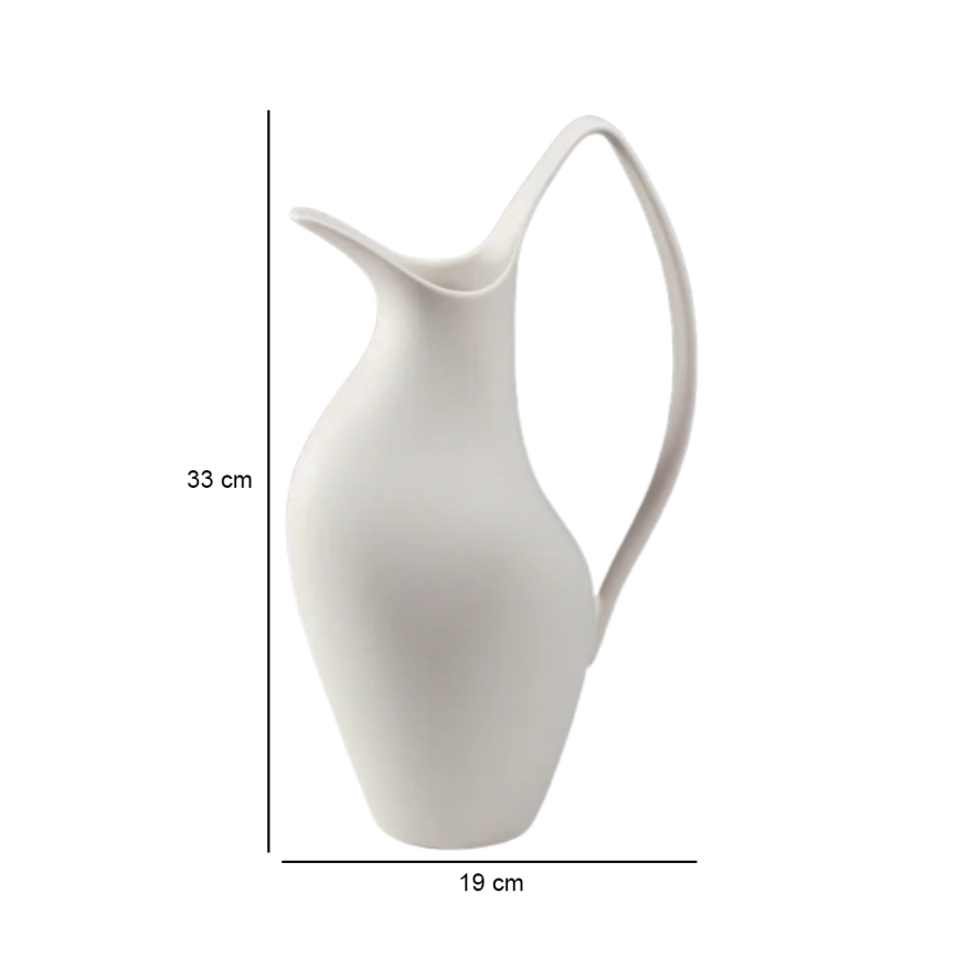 Witte keramische vaas 33 x 17 x 19 cm