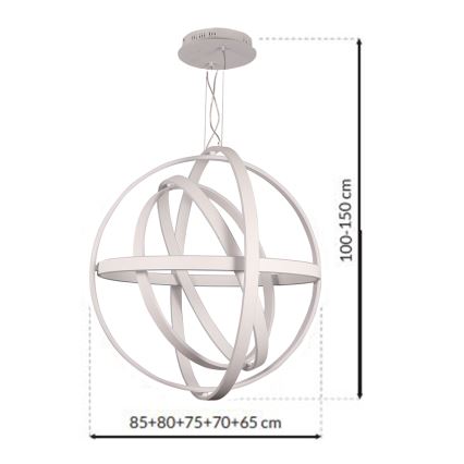 Witte LED Hanglamp COPERNICUS 1x LED / 260W / 230V