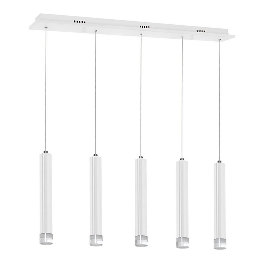 Witte LED Kroonluchter aan koord ALBA 5x LED / 25W / 230V