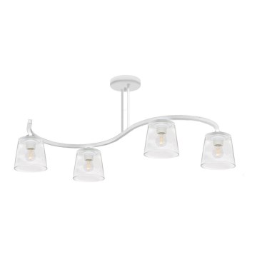 Witte Opbouw plafondlamp LUCEA 4x E27 / 15W / 230V