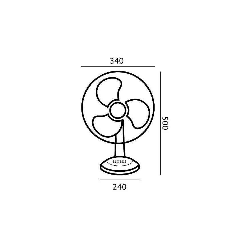 Witte Tafelventilator VIENTO 40W / 230V