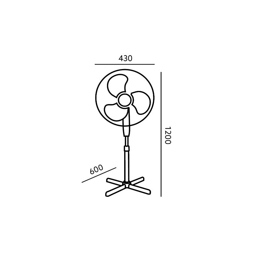 Witte Vloerventilator VIENTO 45W / 230V