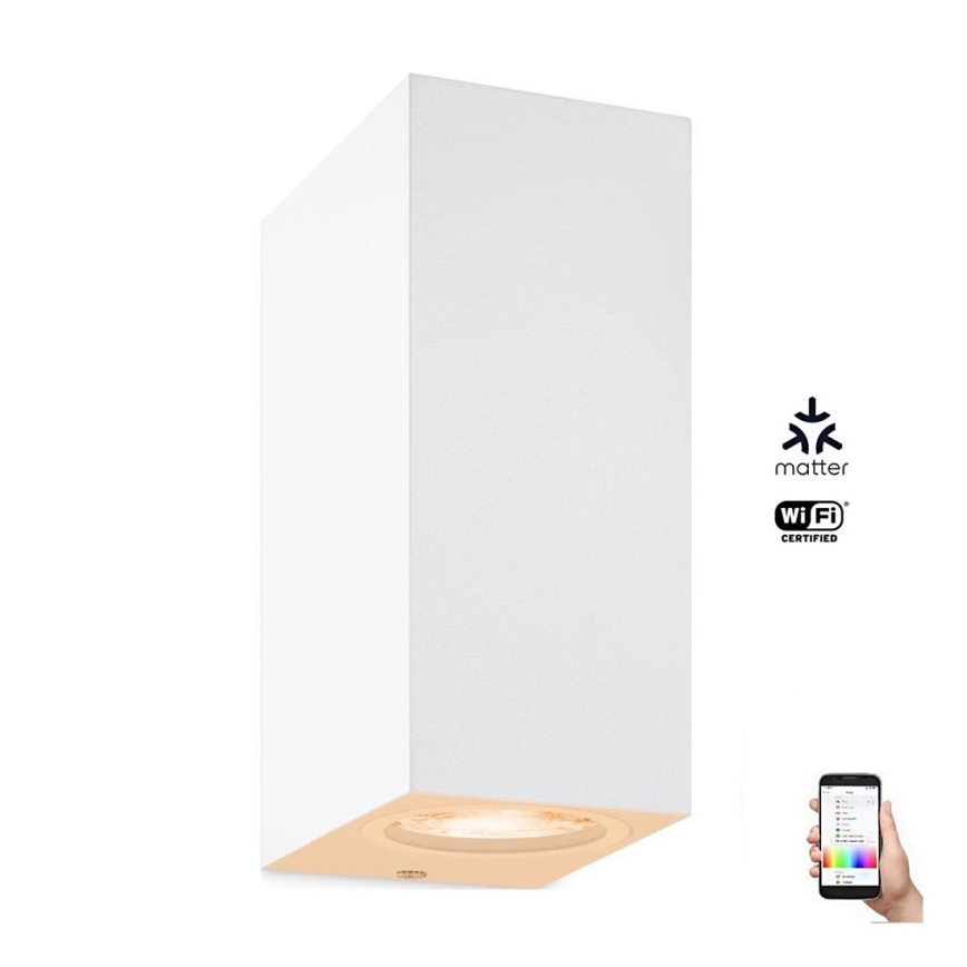 WiZ - Applique murale LED RVBW à intensité variable UP&DOWN 2xGU10/4,7W/230V 2200-6500K Wi-Fi CRI 90 blanc