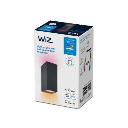 WiZ -Applique murale LED RVBW à intensité variable UP&DOWN 2xGU10/4,7W/230V 2200-6500K Wi-Fi CRI 90 noire