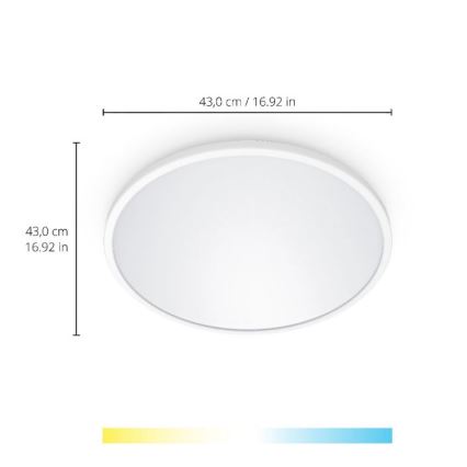 WiZ - Dimbare LED Plafondlamp SUPERSLIM LED/22W/230V 2700-6500K wit Wi-Fi