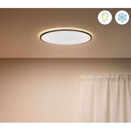 WiZ - Dimbare LED Plafondlamp SUPERSLIM LED/22W/230V 2700-6500K Wi-Fi zwart