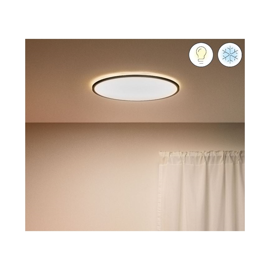 WiZ - Dimbare LED Plafondlamp SUPERSLIM LED/22W/230V 2700-6500K Wi-Fi zwart