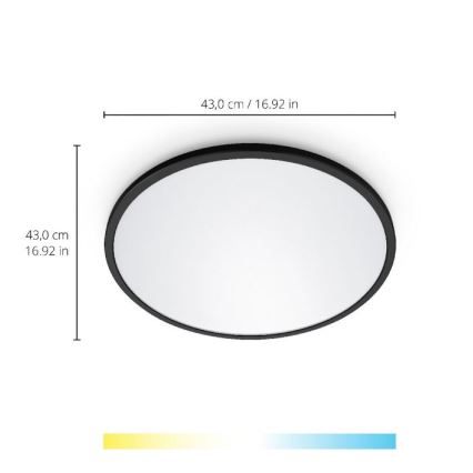 WiZ - Dimbare LED Plafondlamp SUPERSLIM LED/22W/230V 2700-6500K Wi-Fi zwart