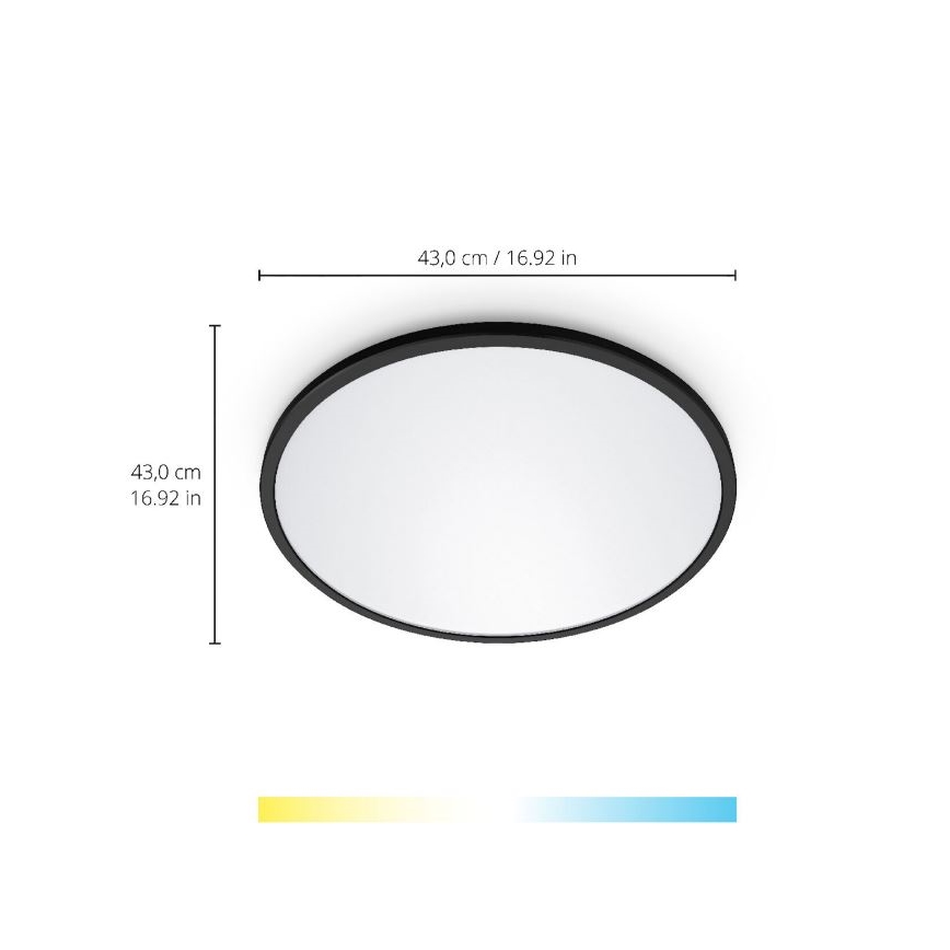 WiZ - Dimbare LED Plafondlamp SUPERSLIM LED/22W/230V 2700-6500K Wi-Fi zwart