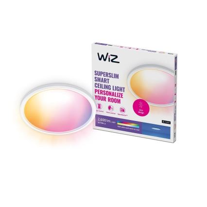 WiZ - Dimbare LED RGB plafondlamp SUPERSLIM LED/22W/230V 2700-6500K Wi-Fi wit