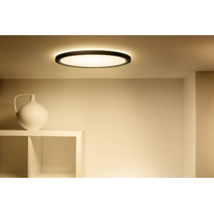 WiZ - Dimbare LED RGB plafondlamp SUPERSLIM LED/22W/230V 2700-6500K Wi-Fi zwart