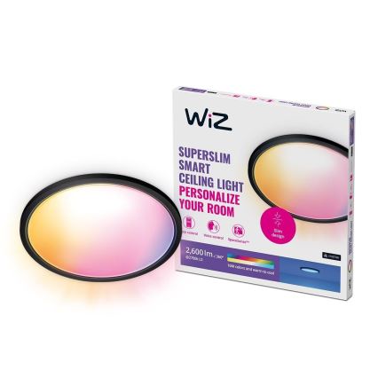 WiZ - Dimbare LED RGB plafondlamp SUPERSLIM LED/22W/230V 2700-6500K Wi-Fi zwart