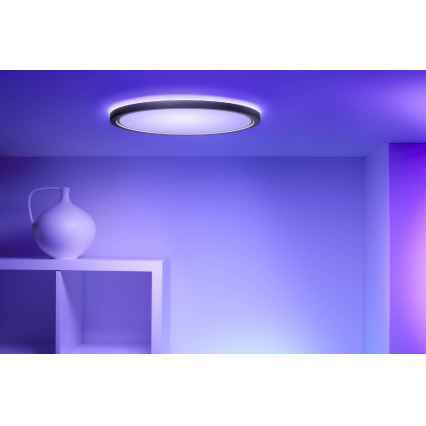 WiZ - Dimbare LED RGB plafondlamp SUPERSLIM LED/32W/230V 2700-6500K Wi-Fi zwart