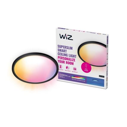 WiZ - Dimbare LED RGB plafondlamp SUPERSLIM LED/32W/230V 2700-6500K Wi-Fi zwart