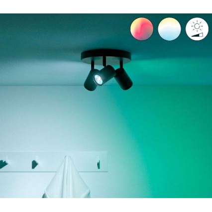 WiZ - Dimbare LED RGBW Spot IMAGEO 3xGU10/4,9W/230V 2200-6500K Wi-Fi CRI 90 zwart