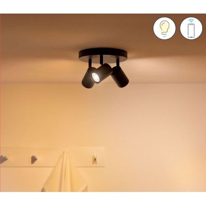 WiZ - Dimbare LED RGBW Spot IMAGEO 3xGU10/4,9W/230V 2200-6500K Wi-Fi CRI 90 zwart