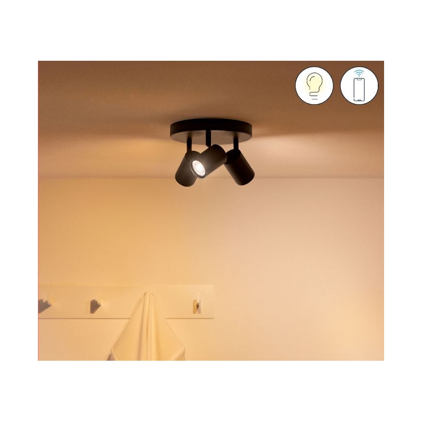 WiZ - Dimbare LED RGBW Spot IMAGEO 3xGU10/4,9W/230V 2200-6500K Wi-Fi CRI 90 zwart