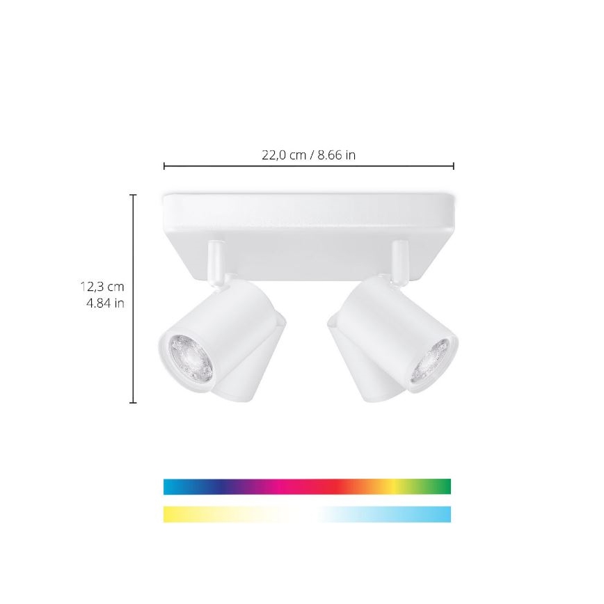WiZ - Dimbare LED RGBW Spot IMAGEO 4xGU10/4,9W/230V 2200-6500K Wi-Fi CRI 90 wit