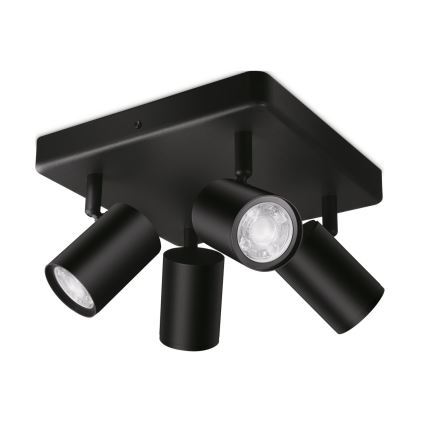 WiZ - Dimbare LED RGBW Spot IMAGEO 4xGU10/4,9W/230V 2200-6500K Wi-Fi CRI 90 zwart