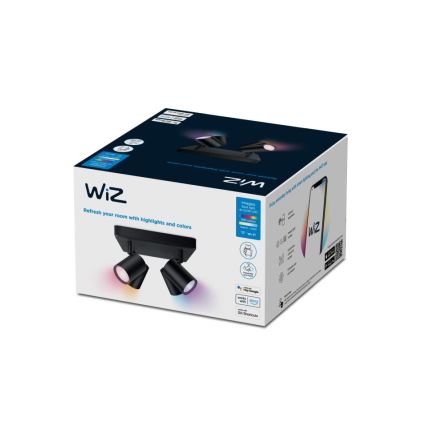 WiZ - Dimbare LED RGBW Spot IMAGEO 4xGU10/4,9W/230V 2200-6500K Wi-Fi CRI 90 zwart