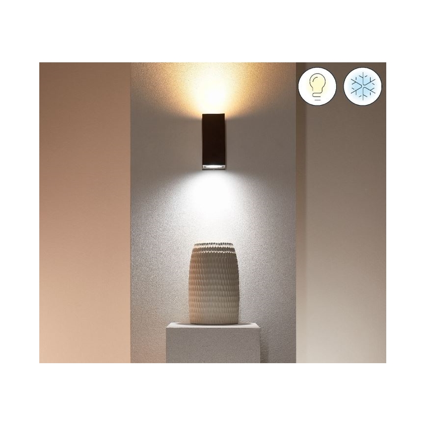 WiZ - Dimbare LED RGBW Wandlamp UP&DOWN 2xGU10/4,7W/230V 2200-6500K Wi-Fi CRI 90 zwart
