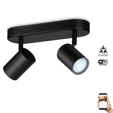 WiZ - Dimbare LED Spot IMAGEO 2xGU10/4,9W/230V 2700-6500K Wi-Fi CRI 90 zwart