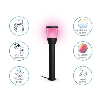 WiZ - LED RGBW dimbare buitenlamp ELPAS LED/4,8W/12/230V 2700-5000K IP65 Wi-Fi