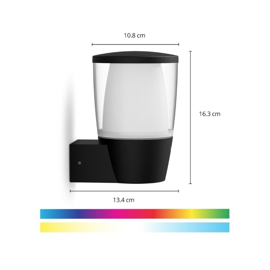 WiZ - LED RGBW Dimbare buitenwandlamp ELPAS LED/8,5W/230V 2700–5000K IP44 Wi-Fi