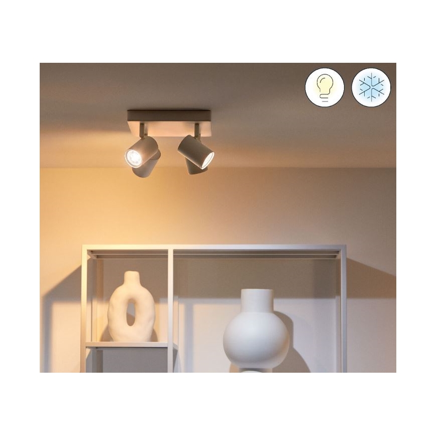 WiZ - LED RGBW Dimbare inbouwspot IMAGEO 4xGU10/4,9W/230V 2200-6500K Wi-Fi CRI 90 wit