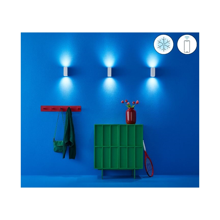 WiZ - LED RGBW dimbare wandlamp UP&DOWN 2xGU10/4,7W/230V 2200-6500K Wi-Fi CRI 90 wit