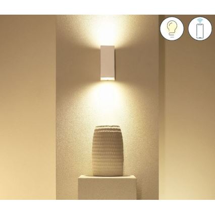 WiZ - LED RGBW dimbare wandlamp UP&DOWN 2xGU10/4,7W/230V 2200-6500K Wi-Fi CRI 90 wit