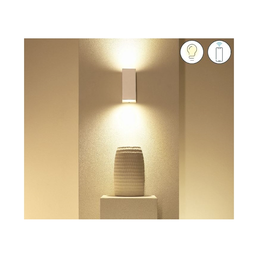 WiZ - LED RGBW dimbare wandlamp UP&DOWN 2xGU10/4,7W/230V 2200-6500K Wi-Fi CRI 90 wit