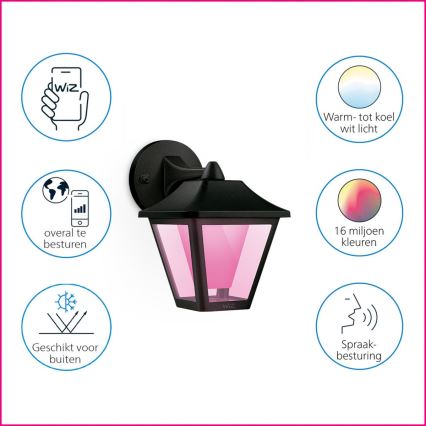 WiZ - LED RGBW Dimbare wandlamp voor buiten LED/9,5W/230V 2700-5000K IP44 Wi-Fi