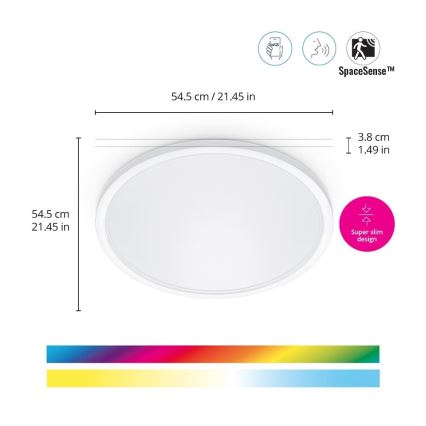 WiZ - Plafonnier à intensité variable LED RVB SUPERSLIM LED/32W/230V 2700-6500K Wi-Fi blanc