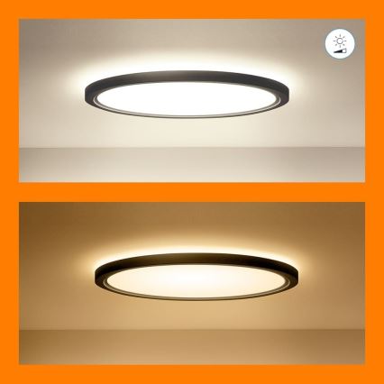 WiZ - Plafonnier à intensité variable LED RVB SUPERSLIM LED/32W/230V 2700-6500K Wi-Fi noir