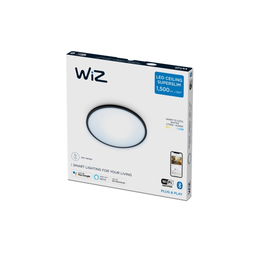WiZ - Plafonnier LED à intensité variable SUPERSLIM LED/16W/230V 2700-6500K Wi-Fi noir