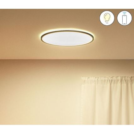 WiZ - Plafonnier LED à intensité variable SUPERSLIM LED/22W/230V 2700-6500K Wi-Fi noir